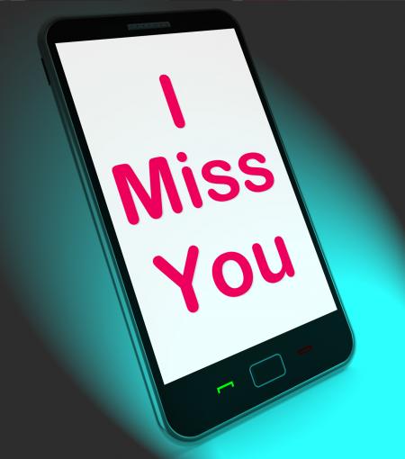 I Miss You On Mobile Means Sad Longing Relationship