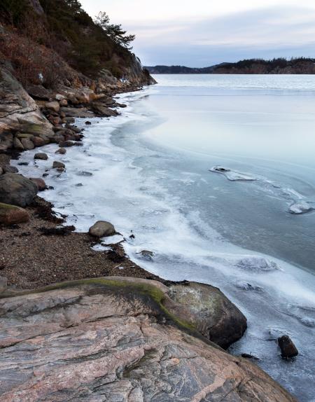 Ice on Gullmarn fjord at Holma boat club 4