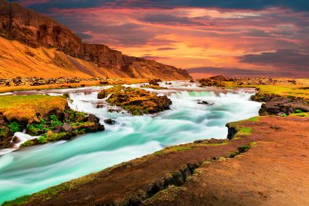 Iceland Sunset Silk Stream
