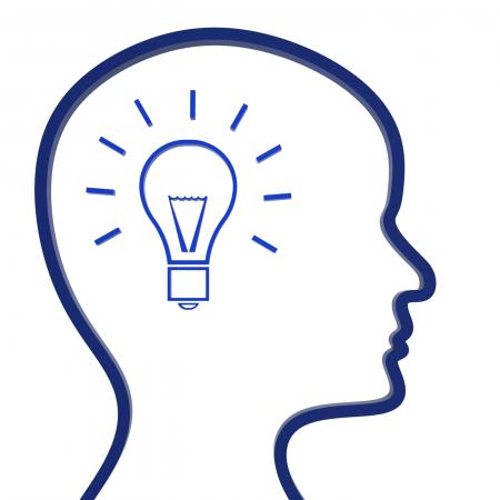 Ideas Think Shows Invention Innovation And Reflecting