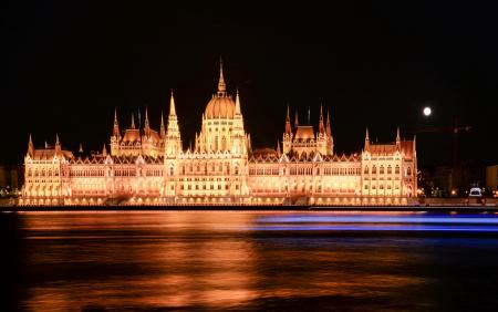 Illuminated Castle at Night