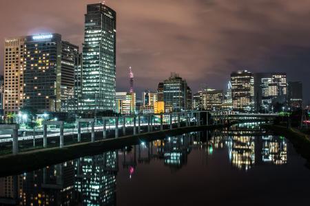 Illuminated City at Night