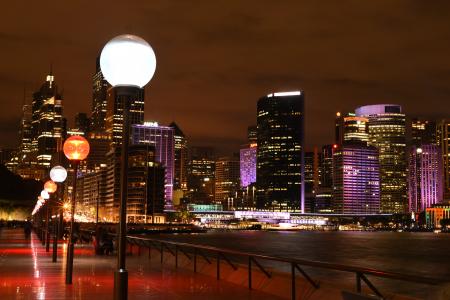 Illuminated City at Night