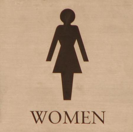 Illustration of a womens restroom sign