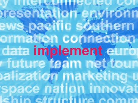 Implement Word Cloud Shows Implementing Or Executing A Plan