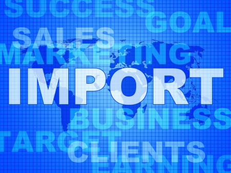 Import Words Represents Buy Abroad And Cargo