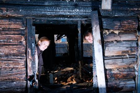 In the burned house