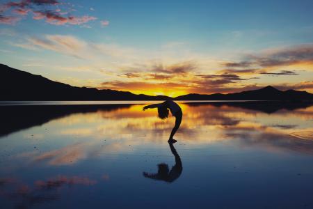 In the Lake at Sunset