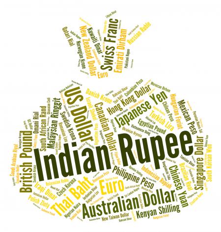 Indian Rupee Shows Currency Exchange And Currencies