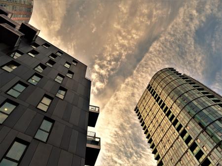 Industrial Photography of Two Buildings