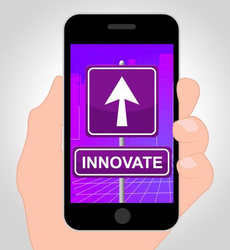 Innovate Online Represents Mobile Phone And Idea