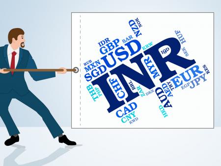 Inr Currency Indicates Worldwide Trading And Broker