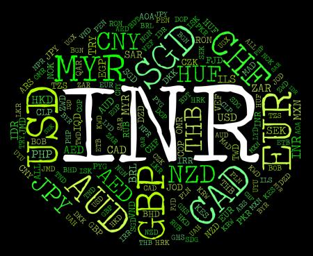 Inr Currency Means India Rupee And Banknotes