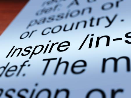 Inspire Definition Closeup Showing Encouragement