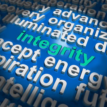 Integrity Word Cloud Shows Honesty Morality And Trust