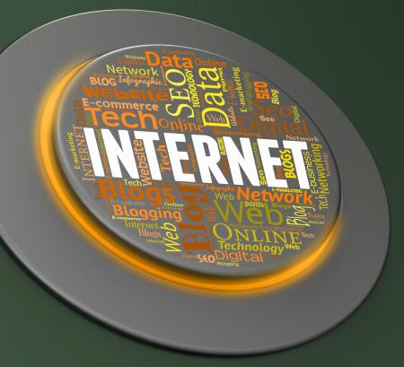 Internet Button Represents Web Site And Control