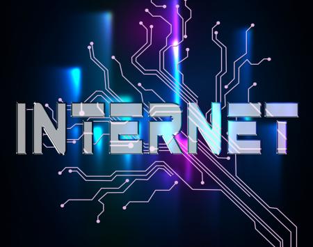 Internet Word Means Online Connection And Website