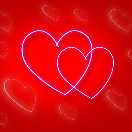 Intertwinted Hearts Shows Valentines Day And Background