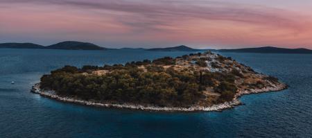 Island Covered in Trees Surrounded by Body of Water