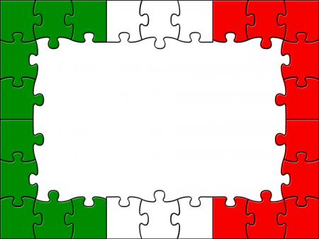 Italy Jigsaw Indicates Empty Space And Copyspace