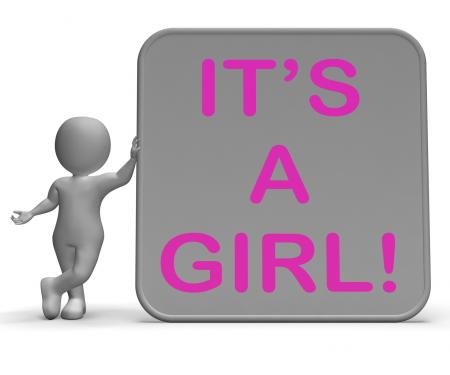 Its A Girl Sign Means Announcing Female Baby