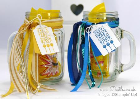 jars with ribbons