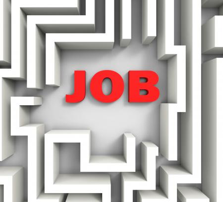 Job In Maze Shows Finding Jobs