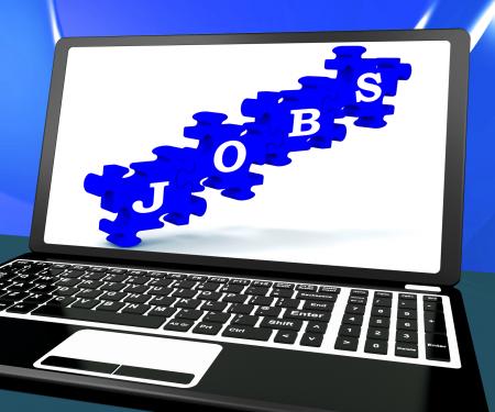 Jobs On Laptop Shows Online Careers