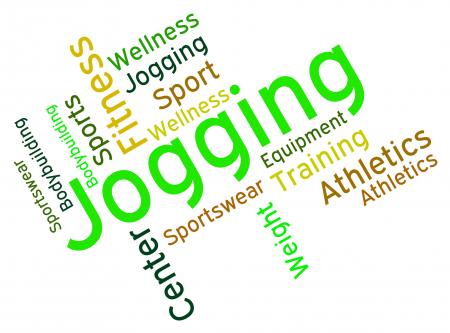 Jogging Word Shows Exercise Workout And Health