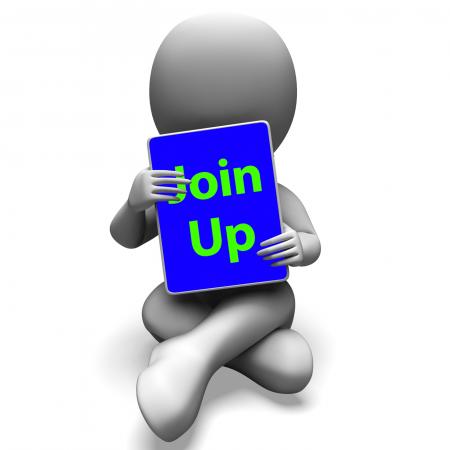 Join Up Tablet Character Shows Subscription Membership And Registratio