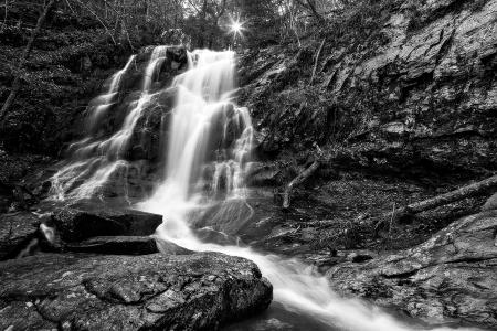 Jones Sun Waterfall - Black & White