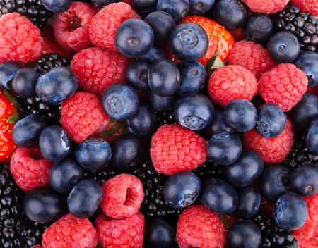 Juicy background of fresh berries