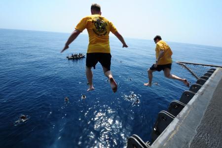 Jumping into the Ocean