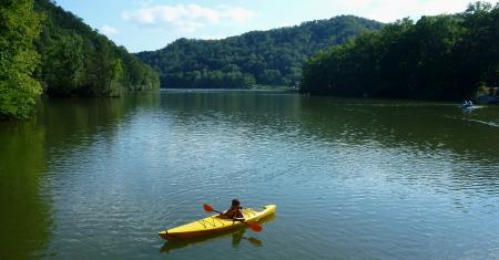 Kayaking the lake