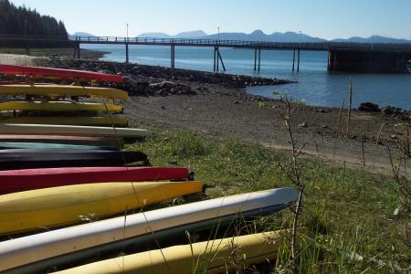 Kayaks on the Bank