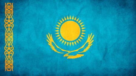 Kazakhstan Grunge Flag