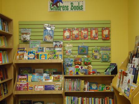 Kids books and toys display