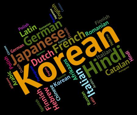 Korean Language Represents Wordcloud Languages And Word