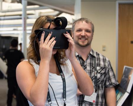 Kristina Mullen using Oculus Rift DK1 at SVVR expo
