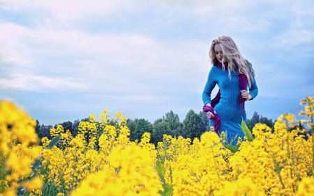 Lady in the Dandelion Field