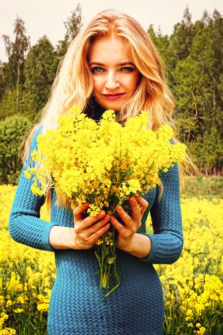 Lady in the Dandelion Field