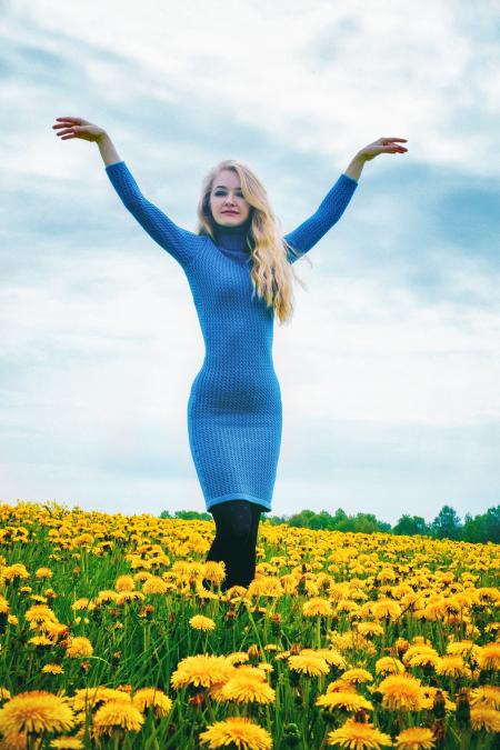 lady in the Flower Field