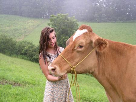 Lady with Cows