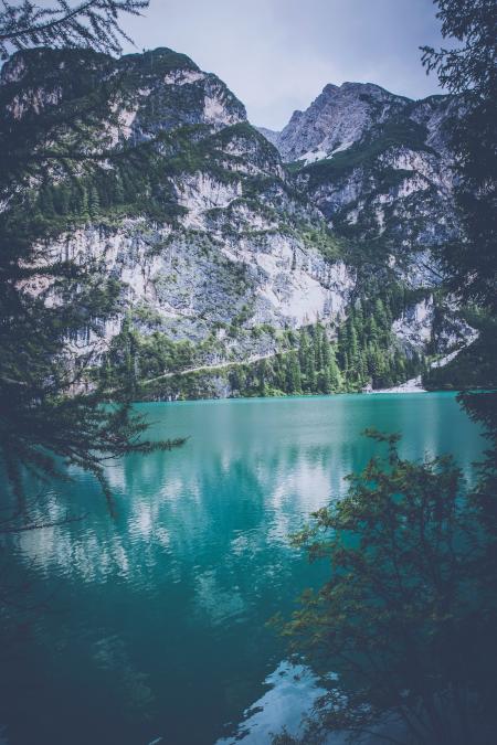 Lake Near White Mountain With Trees during Daytime