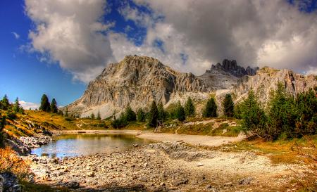 Lake with Mountainous View