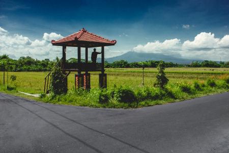 Landscape Photo of Farm With Gazebo on Corner