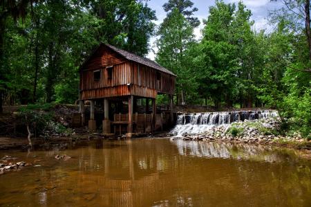 Landscape Photography of Brown Wooden House on Forest Near River