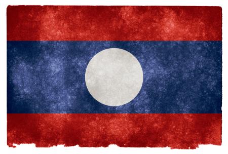 Laos Grunge Flag