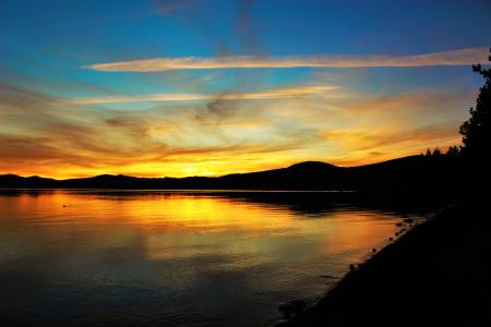 Large Body of Water during Sunset