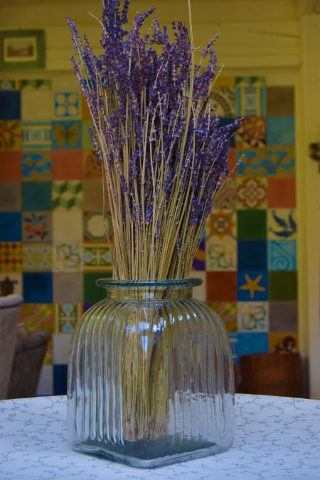 Lavender in a glass vase